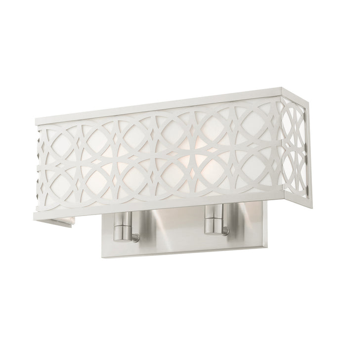 Two Light Wall Sconce from the Calinda collection in Brushed Nickel finish