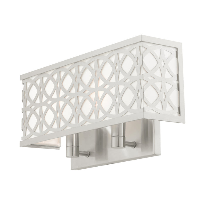 Two Light Wall Sconce from the Calinda collection in Brushed Nickel finish