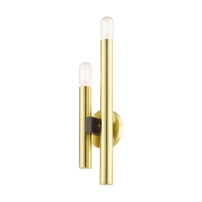 Two Light Wall Sconce from the Helsinki collection in Satin Brass finish