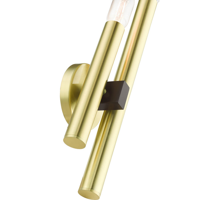 Two Light Wall Sconce from the Helsinki collection in Satin Brass finish