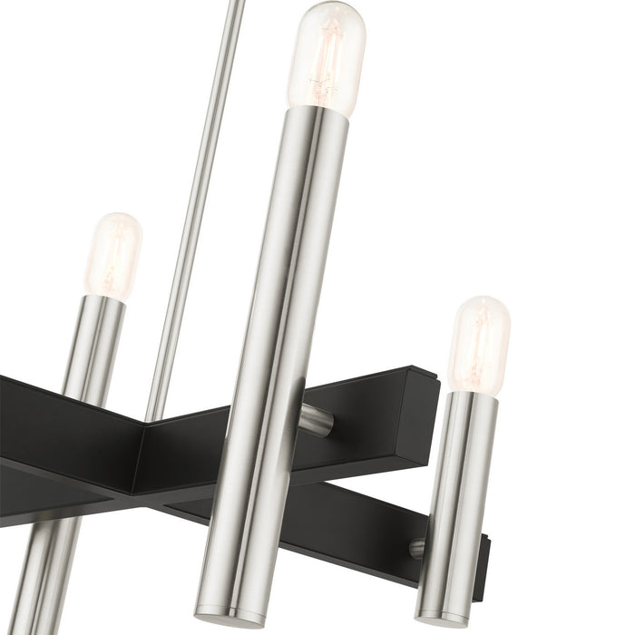 Four Light Chandelier from the Helsinki collection in Brushed Nickel finish