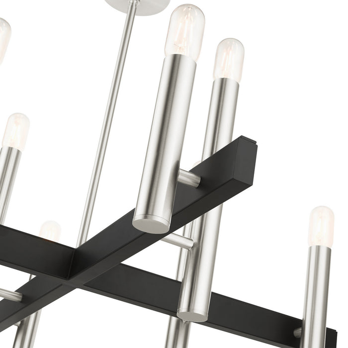 Eight Light Chandelier from the Helsinki collection in Brushed Nickel finish