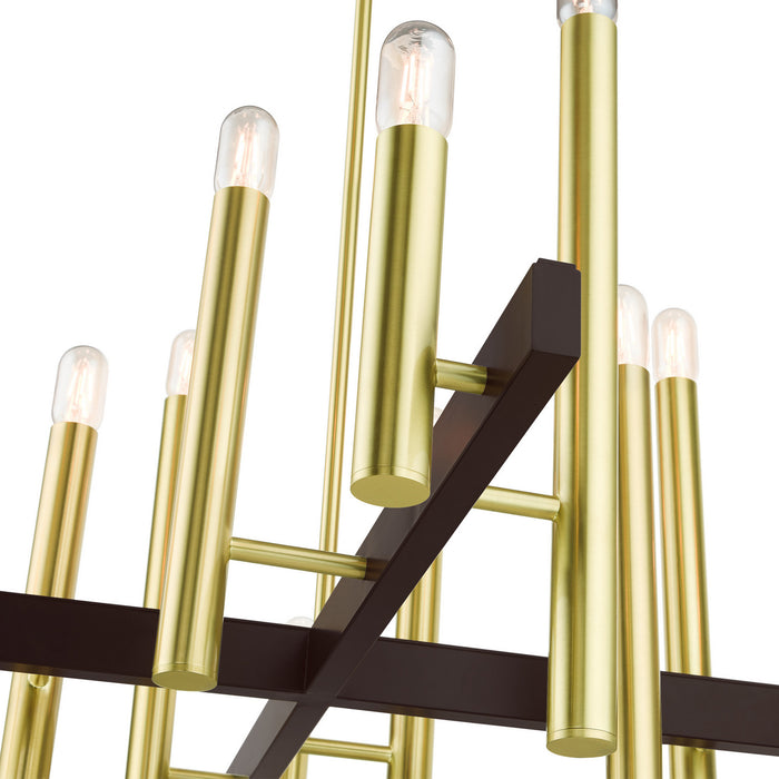 12 Light Chandelier from the Helsinki collection in Satin Brass finish