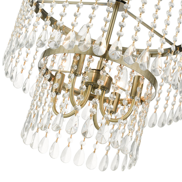 Four Light Chandelier from the Elizabeth collection in Antique Brass finish