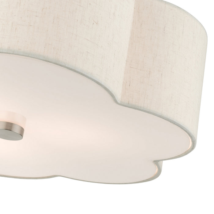 Three Light Semi Flush Mount from the Solstice collection in Brushed Nickel finish