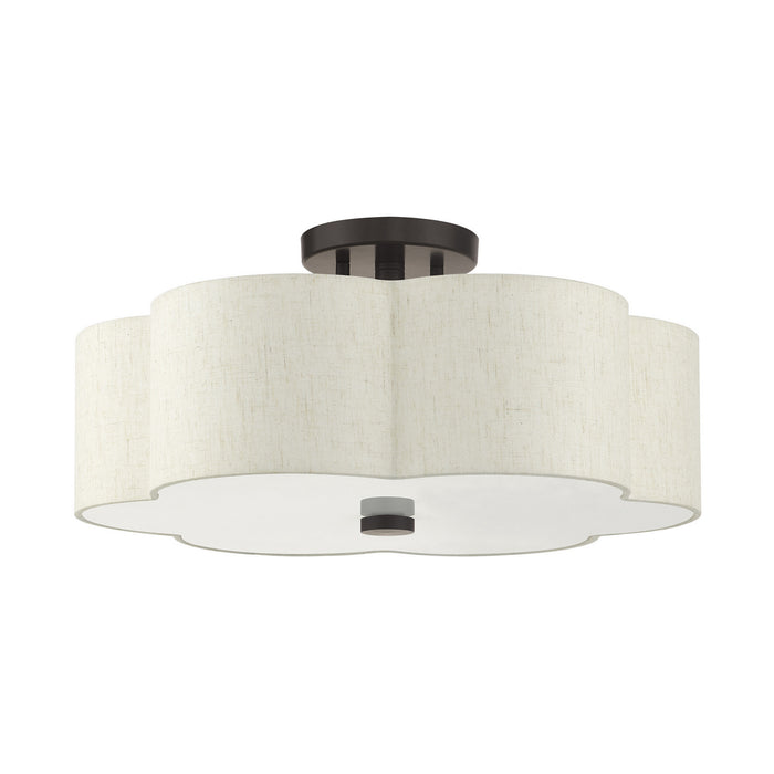 Three Light Semi Flush Mount from the Solstice collection in English Bronze finish