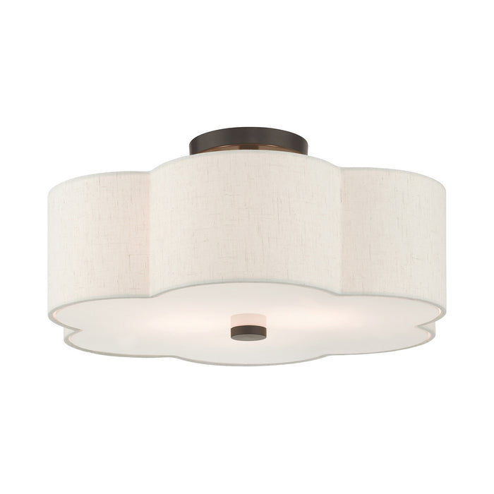 Three Light Semi Flush Mount from the Solstice collection in English Bronze finish