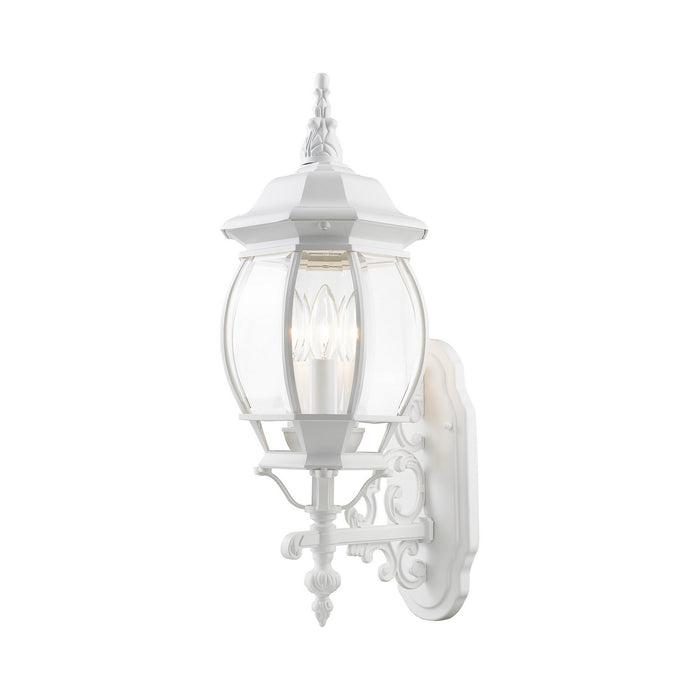 Three Light Outdoor Wall Lantern from the Frontenac collection in Textured White finish