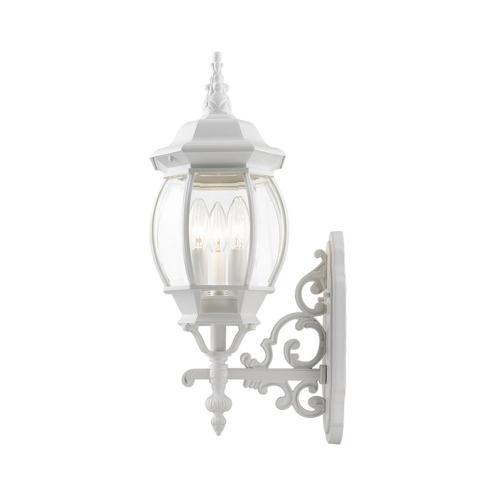 Three Light Outdoor Wall Lantern from the Frontenac collection in Textured White finish