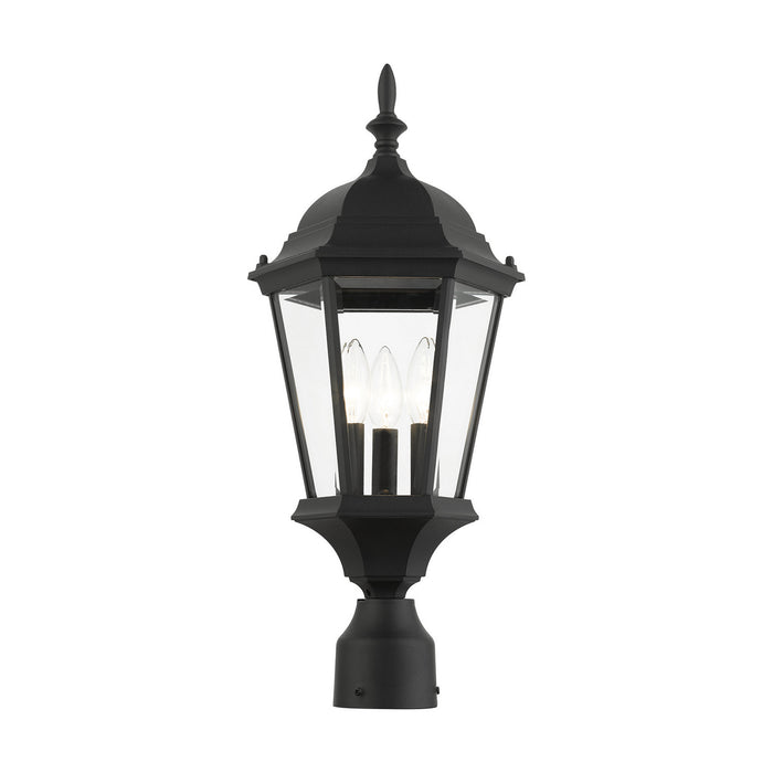 Three Light Outdoor Post Top Lantern from the Hamilton collection in Textured Black finish