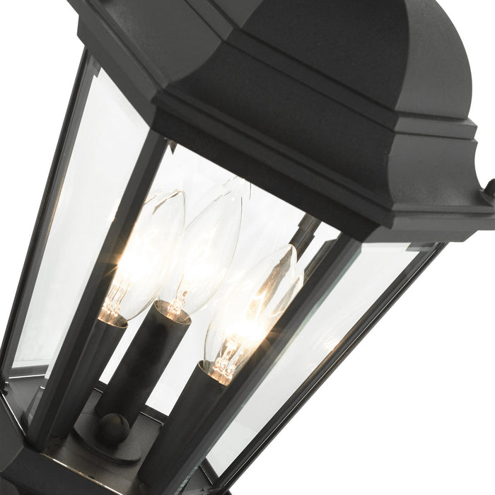 Three Light Outdoor Post Top Lantern from the Hamilton collection in Textured Black finish