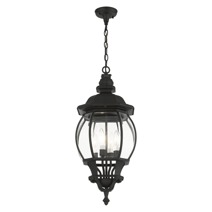 Four Light Outdoor Pendant from the Frontenac collection in Textured Black finish