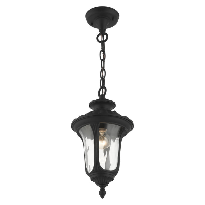 One Light Outdoor Pendant from the Oxford collection in Textured Black finish