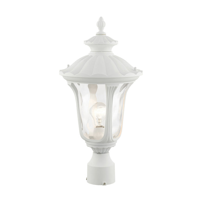 One Light Outdoor Post Top Lantern from the Oxford collection in Textured White finish