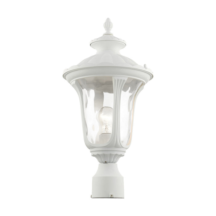One Light Outdoor Post Top Lantern from the Oxford collection in Textured White finish