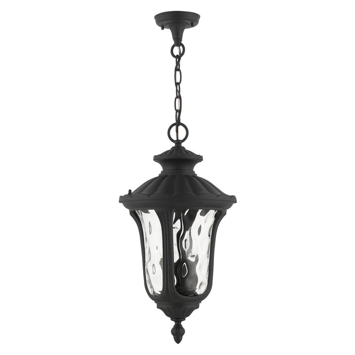 Three Light Outdoor Pendant from the Oxford collection in Textured Black finish