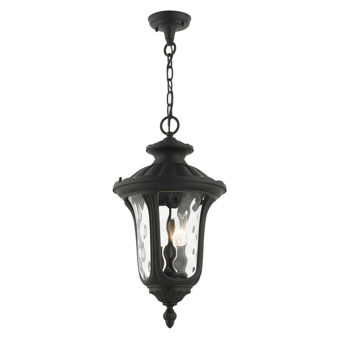 Three Light Outdoor Pendant from the Oxford collection in Textured Black finish