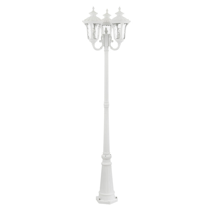 Three Light Outdoor Post Mount from the Oxford collection in Textured White finish