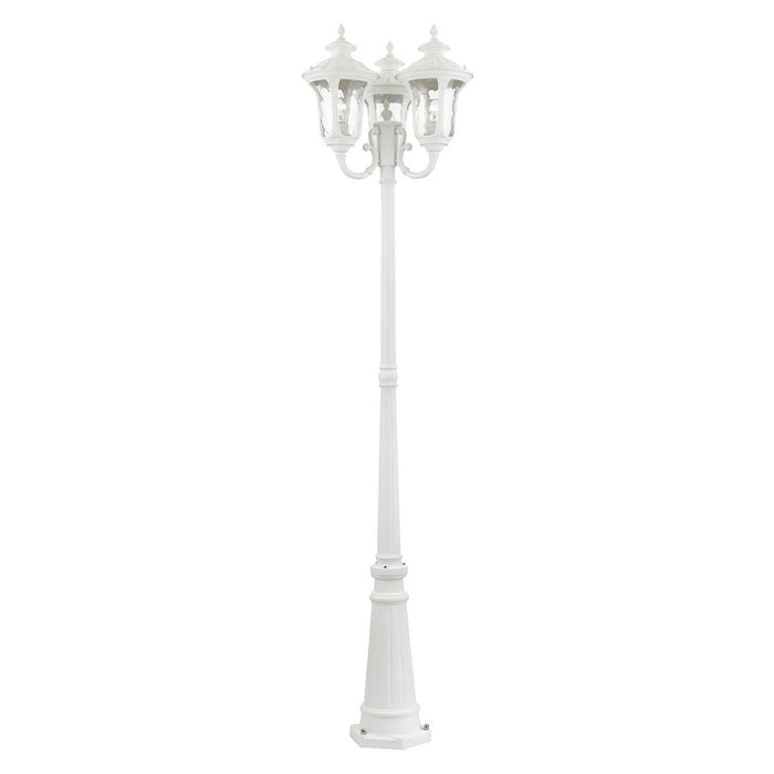 Three Light Outdoor Post Mount from the Oxford collection in Textured White finish