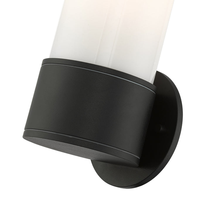 One Light Outdoor Wall Lantern from the Landsdale collection in Textured Black finish