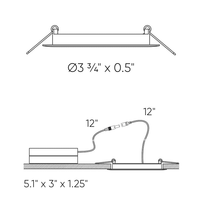 LED Recessed Panel Light in White finish