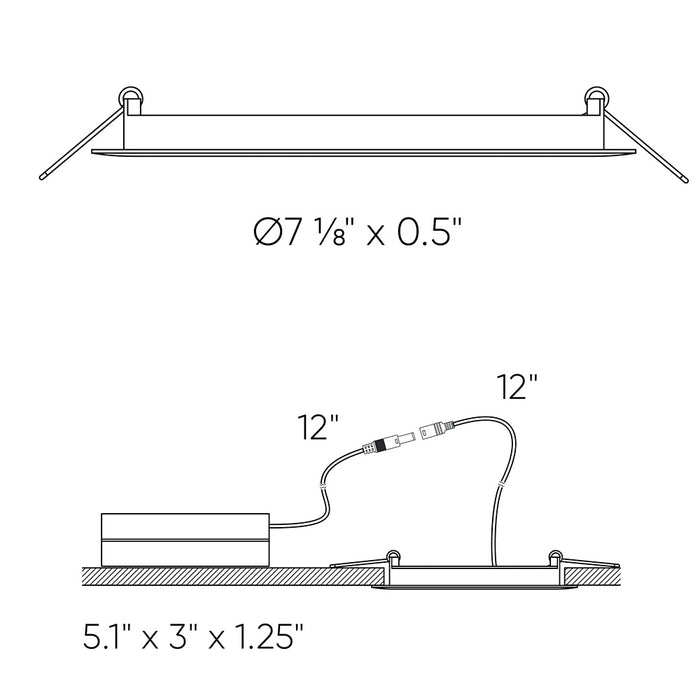 LED Recessed Panel Light in Black finish