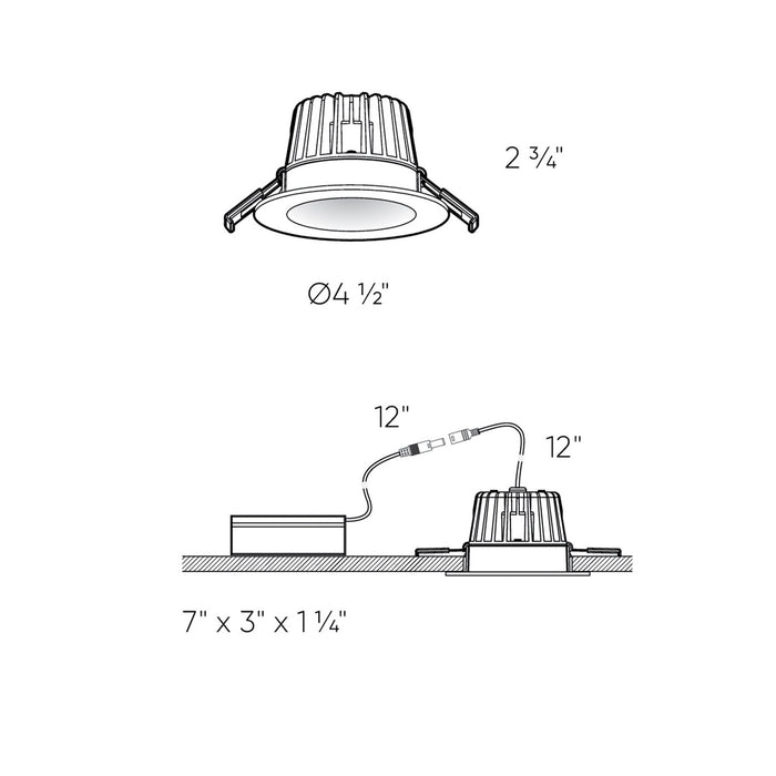 LED Regressed Recessedl light in White finish