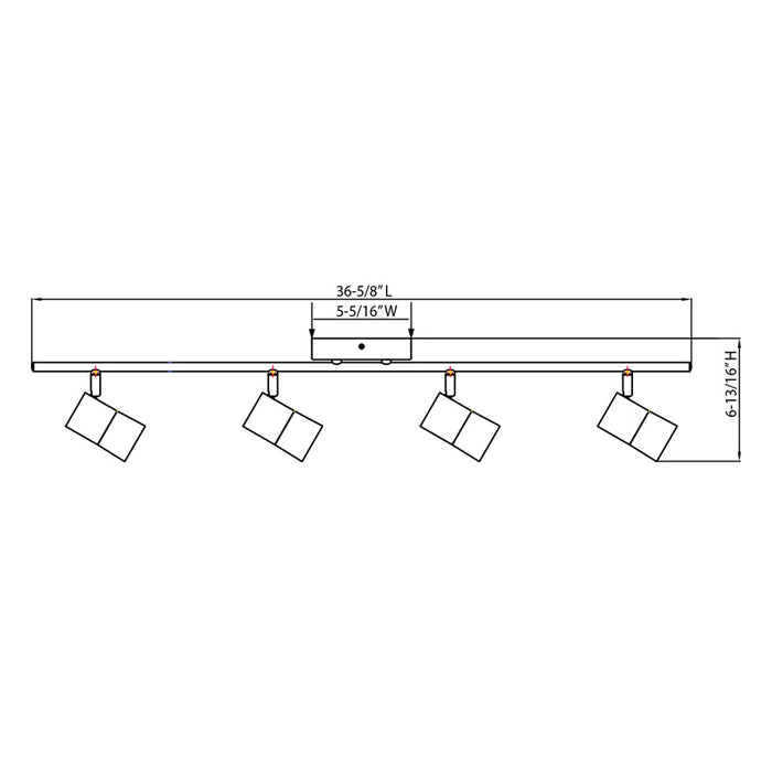 LED Fixed Rail from the Metro collection in Satin Nickel finish