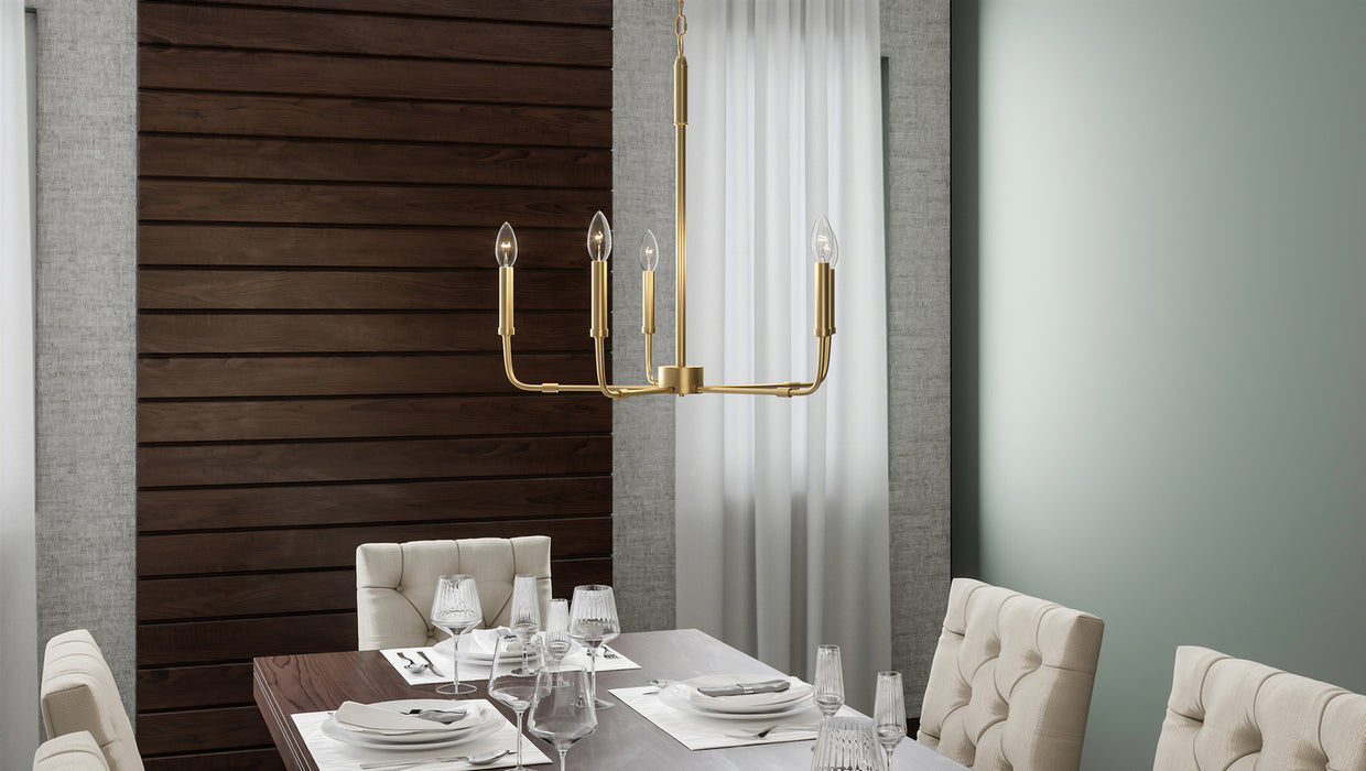 Five Light Chandelier from the Abner collection in Aged Brass finish