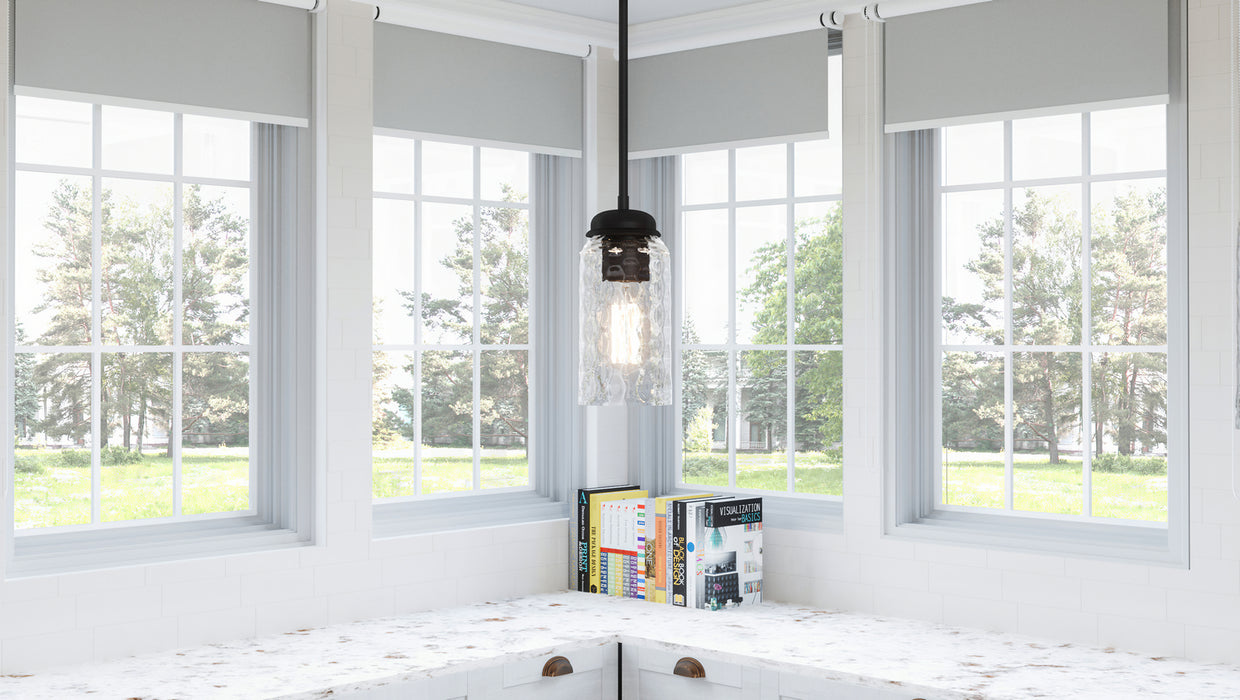 One Light Mini Pendant from the Blanche collection in Matte Black finish