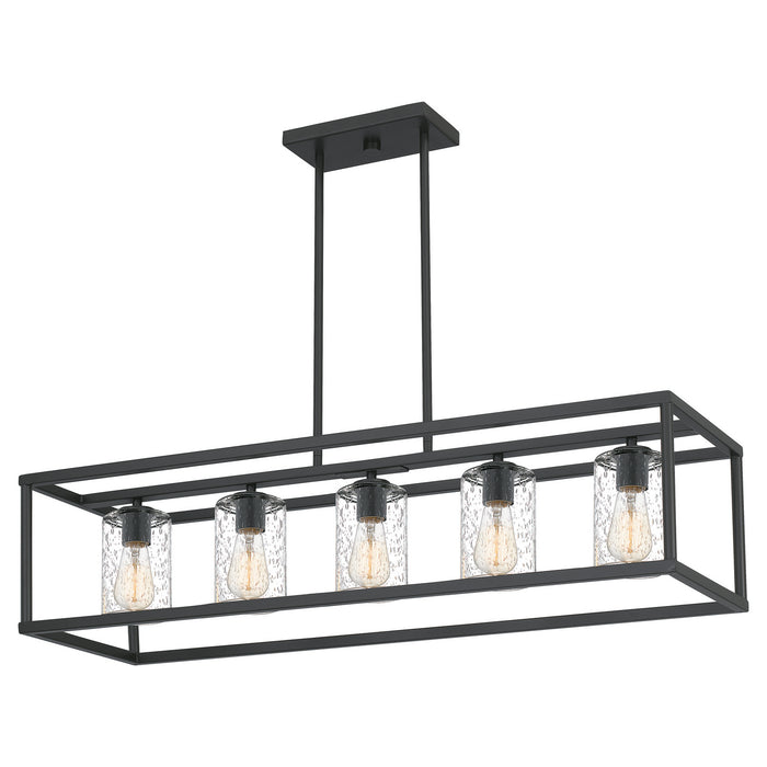 Five Light Linear Chandelier from the New Harbor collection in Old Bronze finish