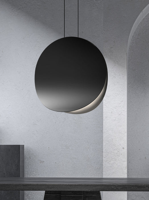 LED Pendant from the Malibu Discs™ collection in Satin Black finish