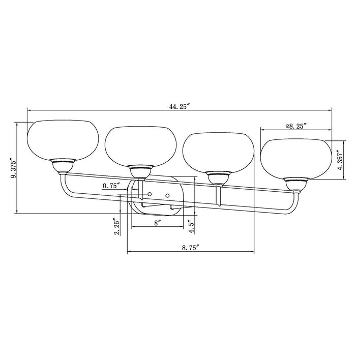 Four Light Bath Vanity Light from the Cameron collection in Black finish