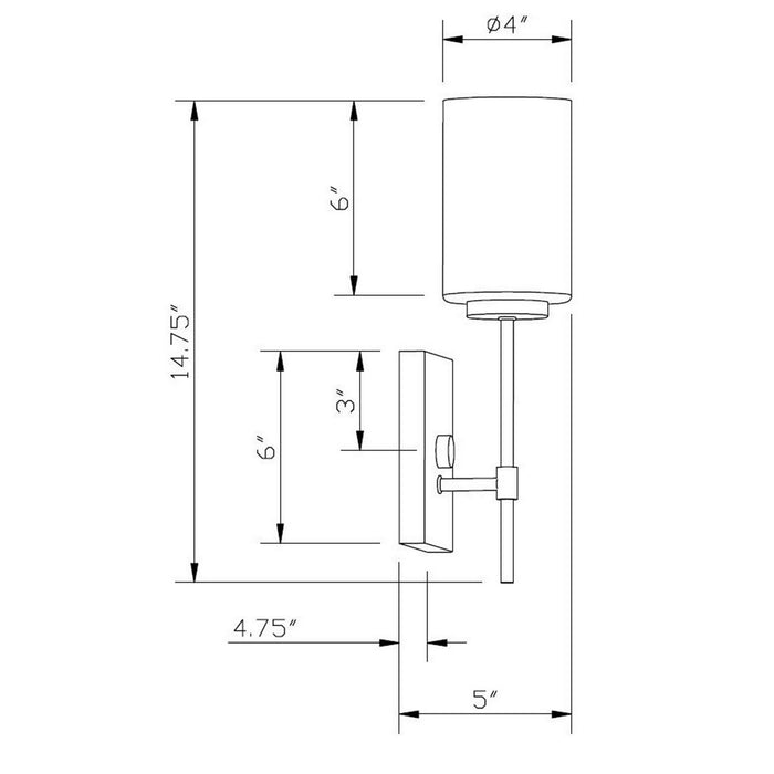 One Light Wall Sconce from the Faye collection in Black finish