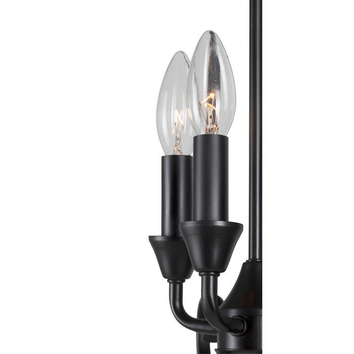 Four Light Foyer Pendant from the Ione collection in Black finish