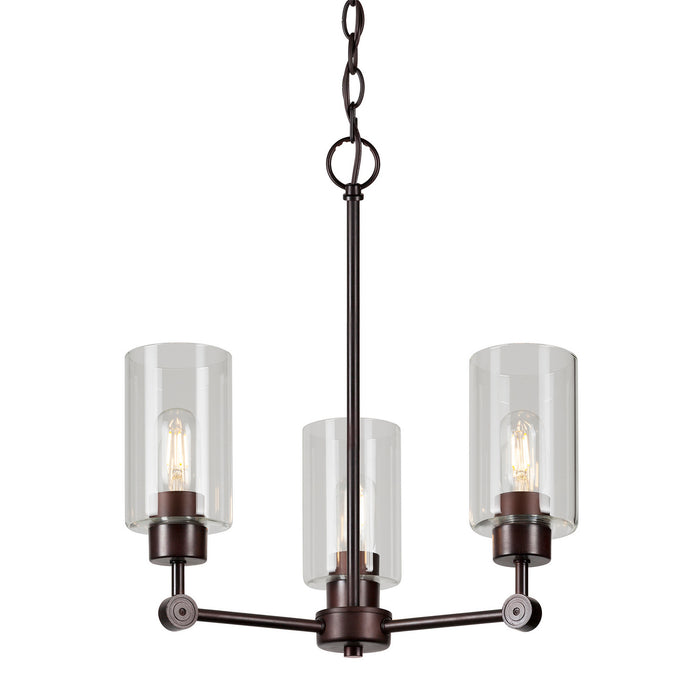 Three Light Chandelier from the Jayden collection in Antique Bronze finish