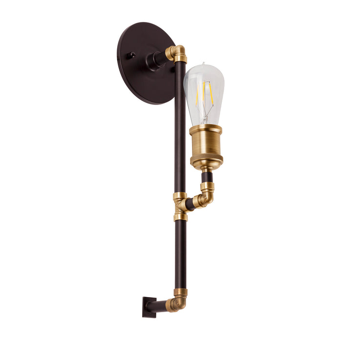 One Light Wall Sconce from the Piper collection in Black and Antique Brass finish