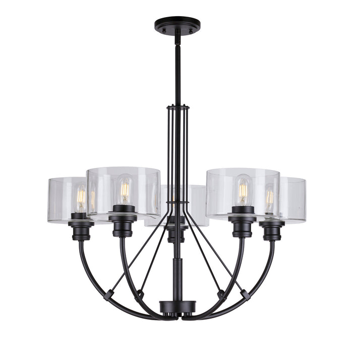 Five Light Chandelier from the Zane collection in Black finish