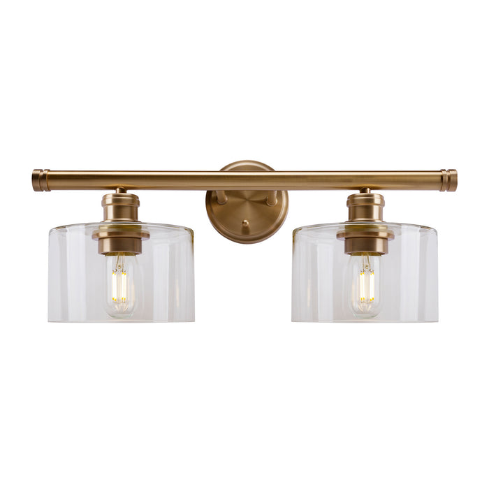 Two Light Bath Vanity Light from the Zane collection in Soft Gold finish