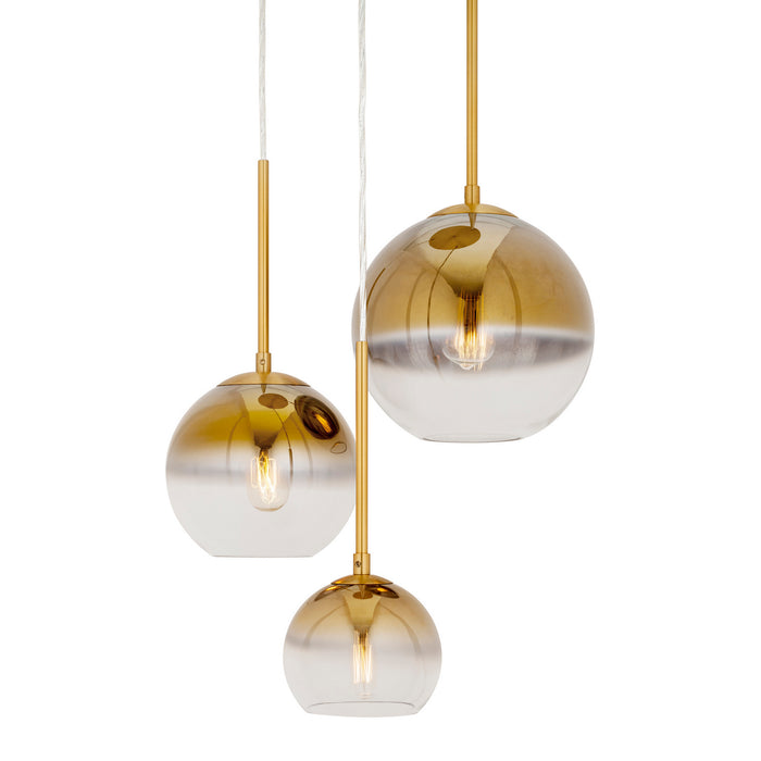 Three Light Pendant from the Callisto collection in Soft Gold finish