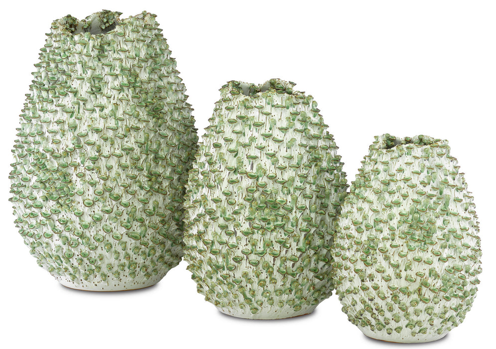Vase in White/Green finish