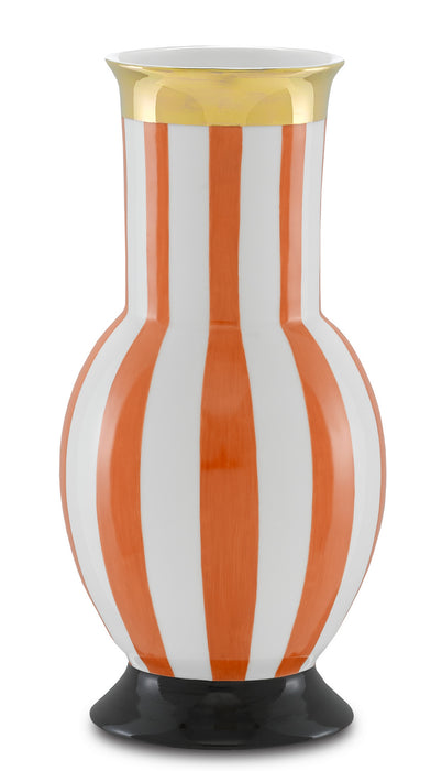 Vase in Orange/White/Gold/Black finish