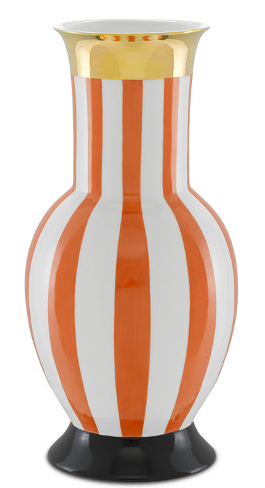 Vase in Orange/White/Gold/Black finish