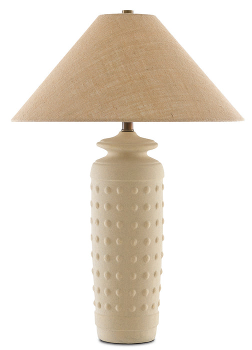 One Light Table Lamp in Sand/Brass finish