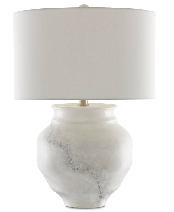 One Light Table Lamp in Painted White/Painted Gray/Contemporary Silver Leaf finish