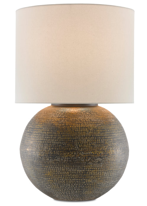 One Light Table Lamp in Antique Gold/Black/Whitewash finish