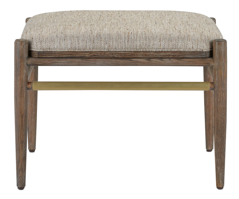 Ottoman in Light Pepper/Brushed Brass finish