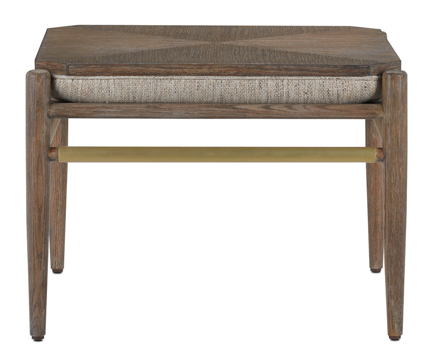 Ottoman in Light Pepper/Brushed Brass finish