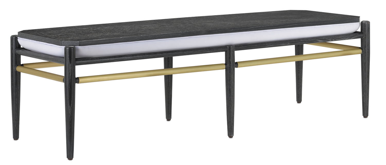 Bench in Cerused Black/Brushed Brass finish