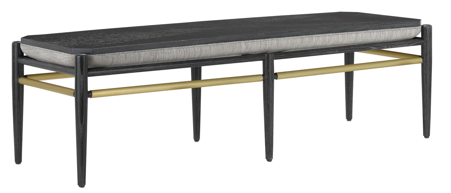 Bench in Cerused Black/Brushed Brass finish